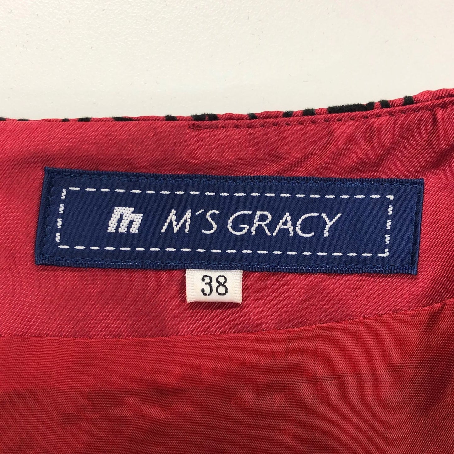 中古◆エムズ グレイシー ローズ ドレス レッド サイズ38 レディース ワンピース 薔薇柄 M'S GRACY 【AFB9】