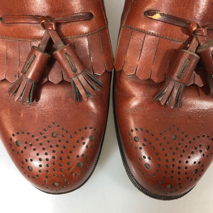 バリー キルト タッセル ローファー メンズ7E ブラウン BALLY 約25.5cm【AFC3】