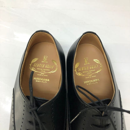 スコッチグレイン パンチドキャップ レザーシューズ ブラック ラスト256 サイズ25ハーフ SCOTCH GRAIN 約25.5cm【AFD12】