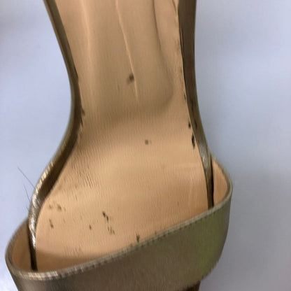 クリスチャンルブタン ヒールパンプス ハイヒール サンダル 羽 ゴールド系 サイズ37 レディース Christian Louboutin 約24.0cm【AFC29】