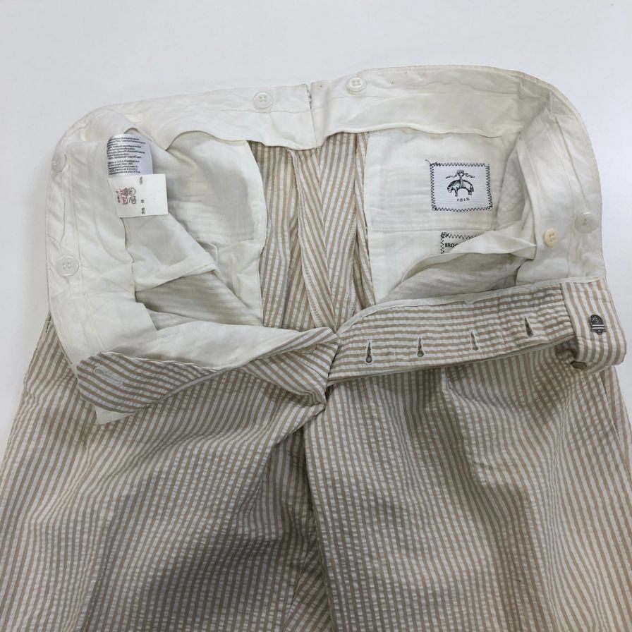 ブルックスブラザーズ スラックス コットン リップル ストライプ メンズ サイズBB2 ベージュ Brooks Brothers 【AFB21】