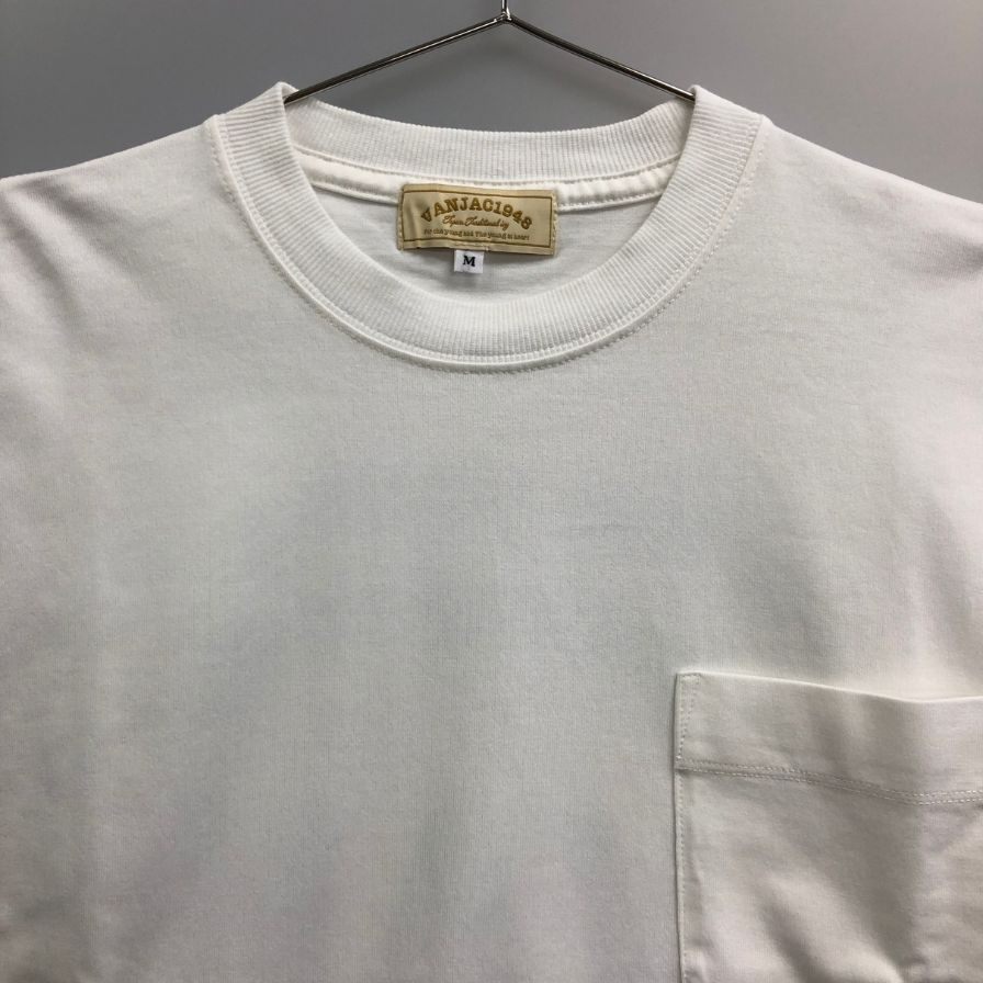 極美品◆ヴァンヂャケット ロングスリーブTシャツ バックロゴ ホワイト×グリーン サイズM VAN 【AFB29】
