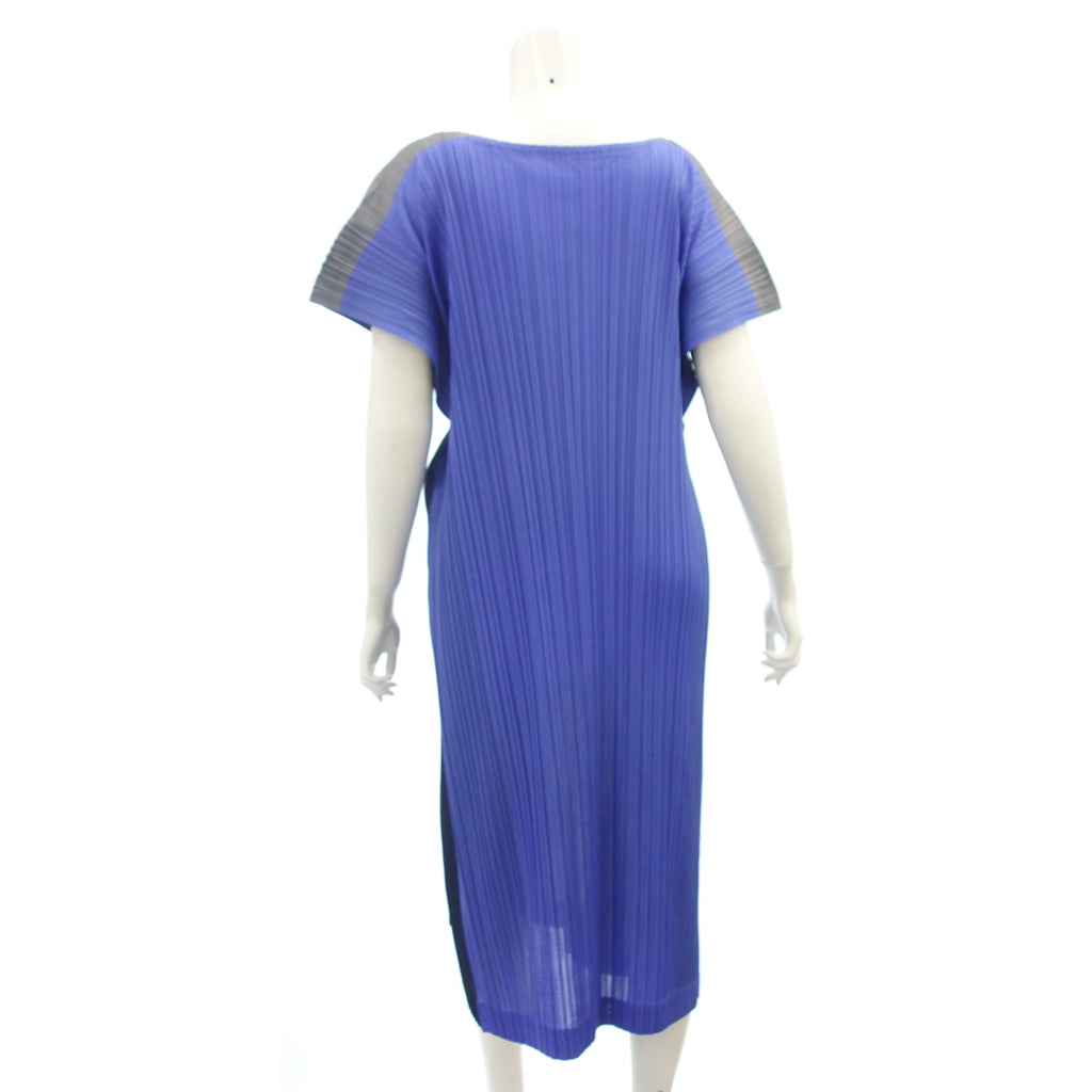 美品◆プリーツプリーズ 田中一光 ワンピース 腰ベルト付 レディース マルチカラー サイズ3 PP61-JH522 PLEATS PLEASE  IKKO TANAKA【AFB37】