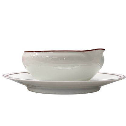 エルメス リズムレッド スープ皿 ホワイト HERMES【AFI28】【中古】