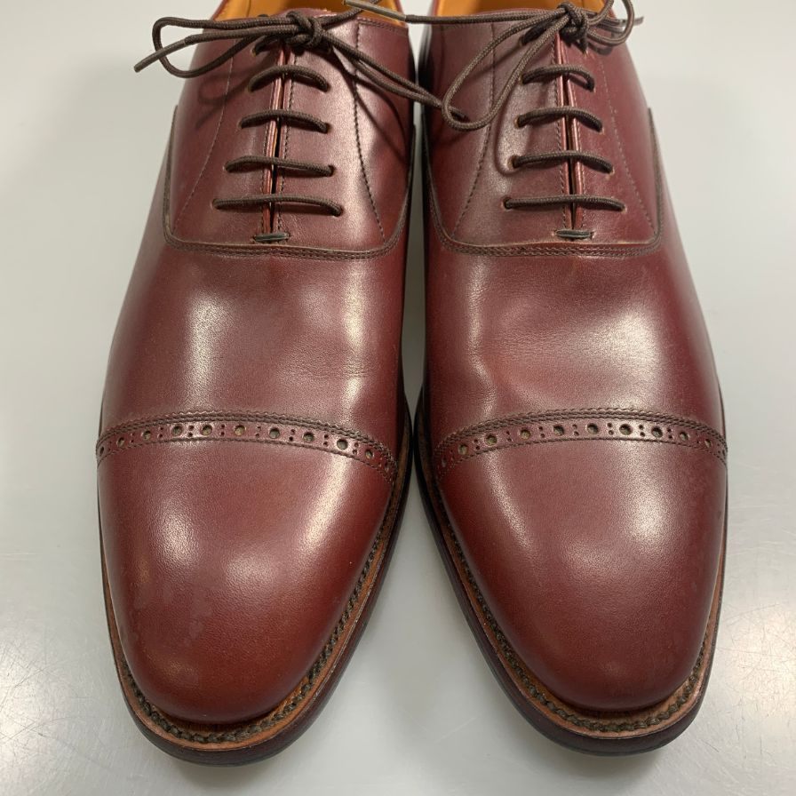スコッチグレイン パンチドキャップトゥ カーフ バーガンディ サイズ26EEE SCOTCHGRAIN ビジネスシューズ 約26.0cm【LA】【中古】