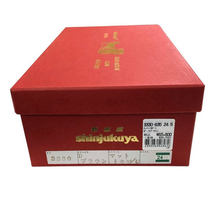 新宿屋 レザーパンプス マットトカゲ 3330-635 24.5cm レディース ブラウン shinjukuya 約24.5cm【7-19】
