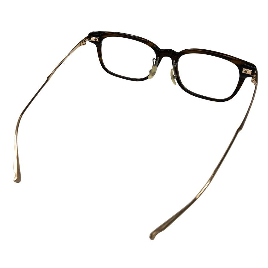 フォーナインズ NPM-80 52▢18 139 6901 18J 伊達眼鏡 メンズ ブラウン＆ゴールド 9999【AFI7】