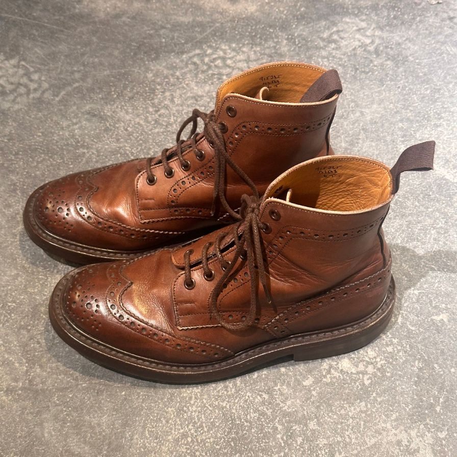 トリッカーズ  M2508 カントリーブーツ ダークブラウン カーフ サイズUK6 Tricker’s ブーツ 約24.5cm【LA】【中古】