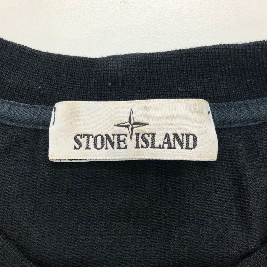 中古◆ストーンアイランド Tシャツ ロング ロンT ワンポイント クルーネック ブラック サイズM メンズ STONE ISLAND 【AFB34】