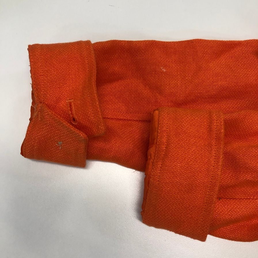美品◆ローレン ラルフローレン ショートジャケット レザー襟 ゴールド金具 レディース  サイズ10 オレンジ LAUREN RALPH LAUREN 【AFB11】