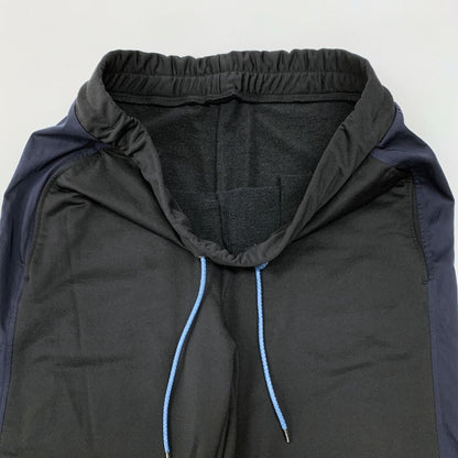 ランバン オンブルー イージー パンツ ワイドシルエット ナイロン ストレッチ メンズ ブラック サイズ50 LANVIN en Bleu 【AFB41】
