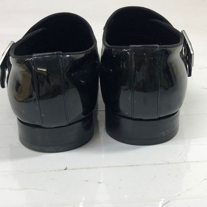 ルイヴィトン レザーシューズ シングルモンク ガラスレザー 0054 チゼルトゥ ブラック メンズ サイズUK6.5 LOUIS VUITTON 約25.5cm【AFC33】