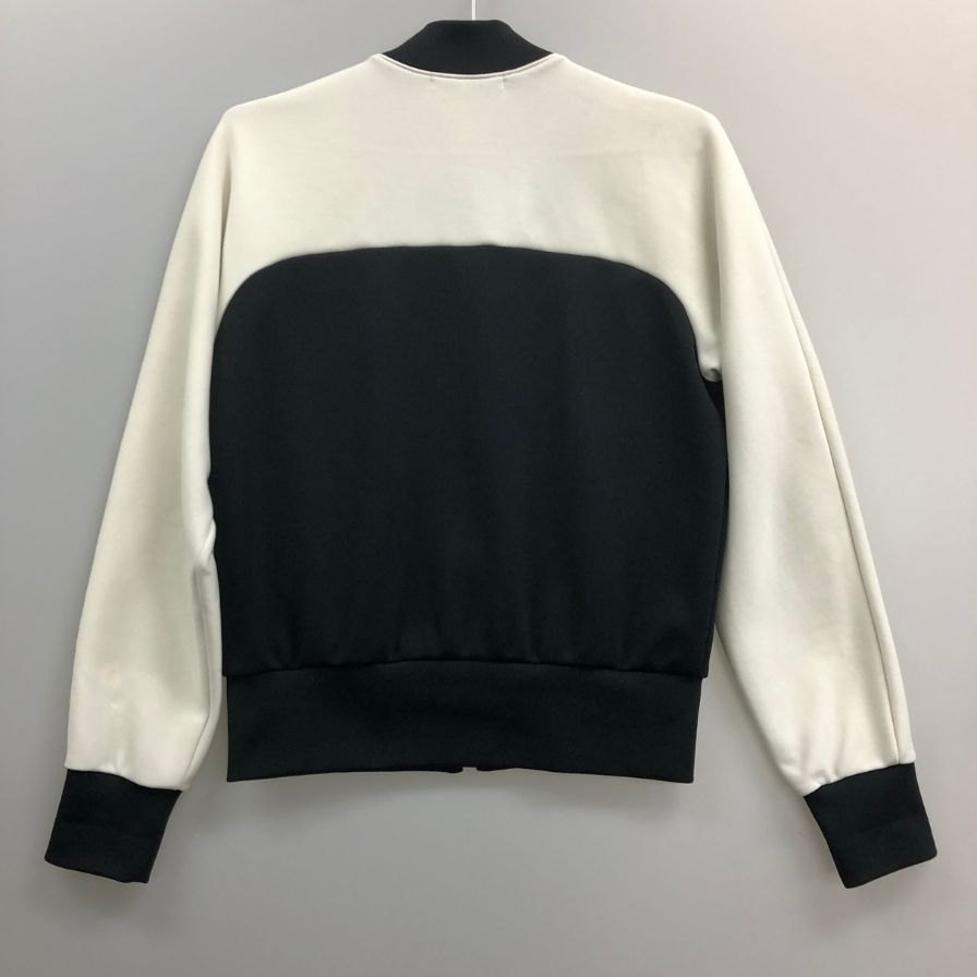 中古◆コムデギャルソン レディース ジップ ブルゾン ジャージ バイカラー OX-T021 AD2023 サイズL ブラック×ホワイト COMME des GARONS 【AFB33】