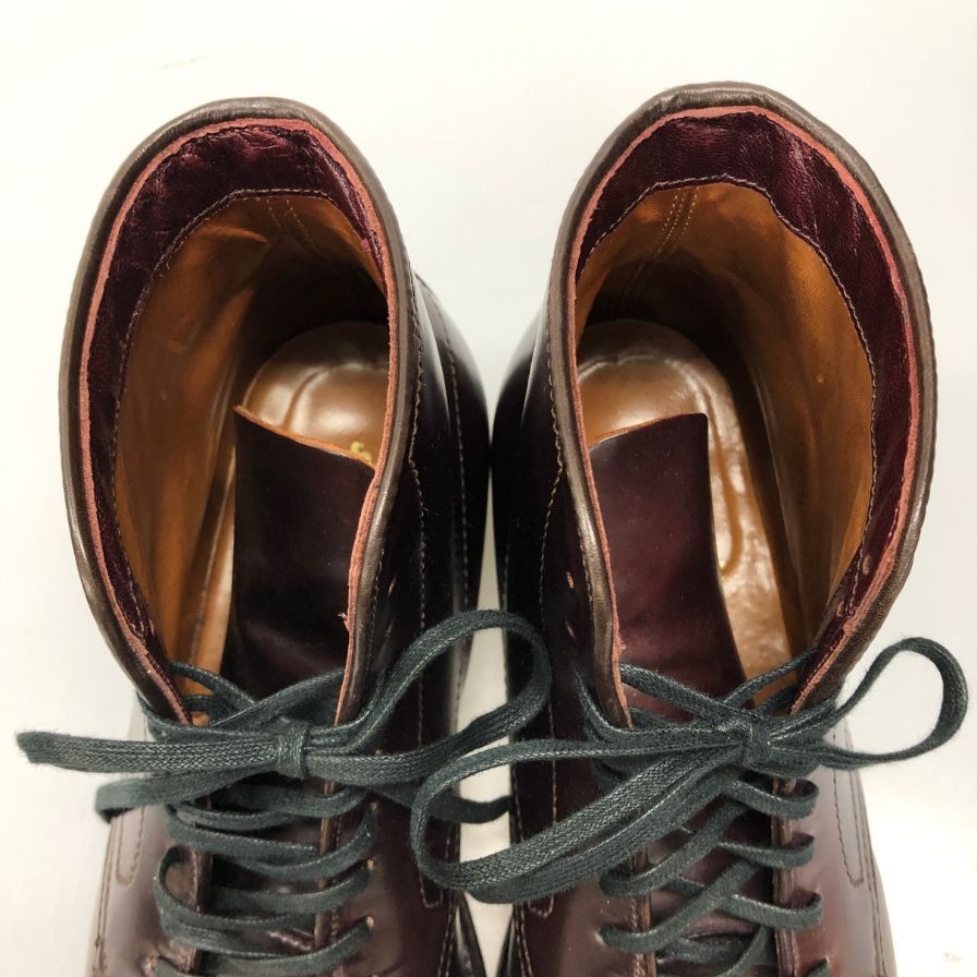 オールデン レザーシューズ ブーツ コードバン 9932 Vチップ メンズ ダークバーガンディ サイズUS7E ALDEN ブーツ 約25.0cm【LA】【中古】