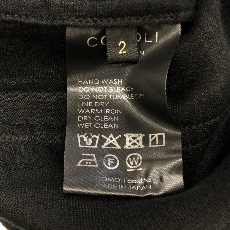 コモリ 25SS リネン サテン ドローストリングパンツ ブラック メンズ サイズ2 B01-03019 COMOLI 【AFB39】