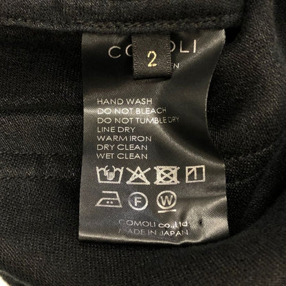 コモリ 25SS リネン サテン ドローストリングパンツ ブラック メンズ サイズ2 B01-03019 COMOLI 【AFB39】