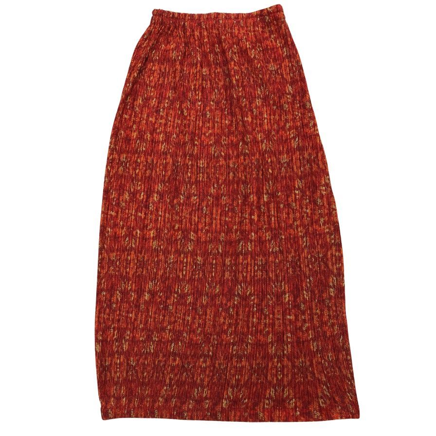 プリーツプリーズ イッセイミヤケ スカート 総柄 オレンジ系 レディース サイズ1 PP14-JG485 PLEATS PLEASE ISSEY MIYAKE【AFB34】