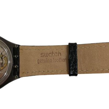 スウォッチ ヴィンテージ 手巻き ブラック ベルトレザー メンズ SWATCH【AFI21】