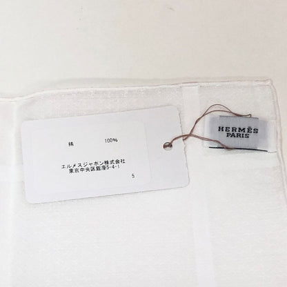 エルメス ハンカチ コットン100% ホワイト レディース HERMES【AFB55】【中古】