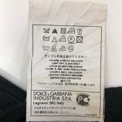 ドルチェ＆ガッバーナ マルティーニ 2B スーツ ウール ストライプ 裏地DGロゴ メンズ サイズ46 ブラック DOLCE&GABBANA MARTINI【AFA3】