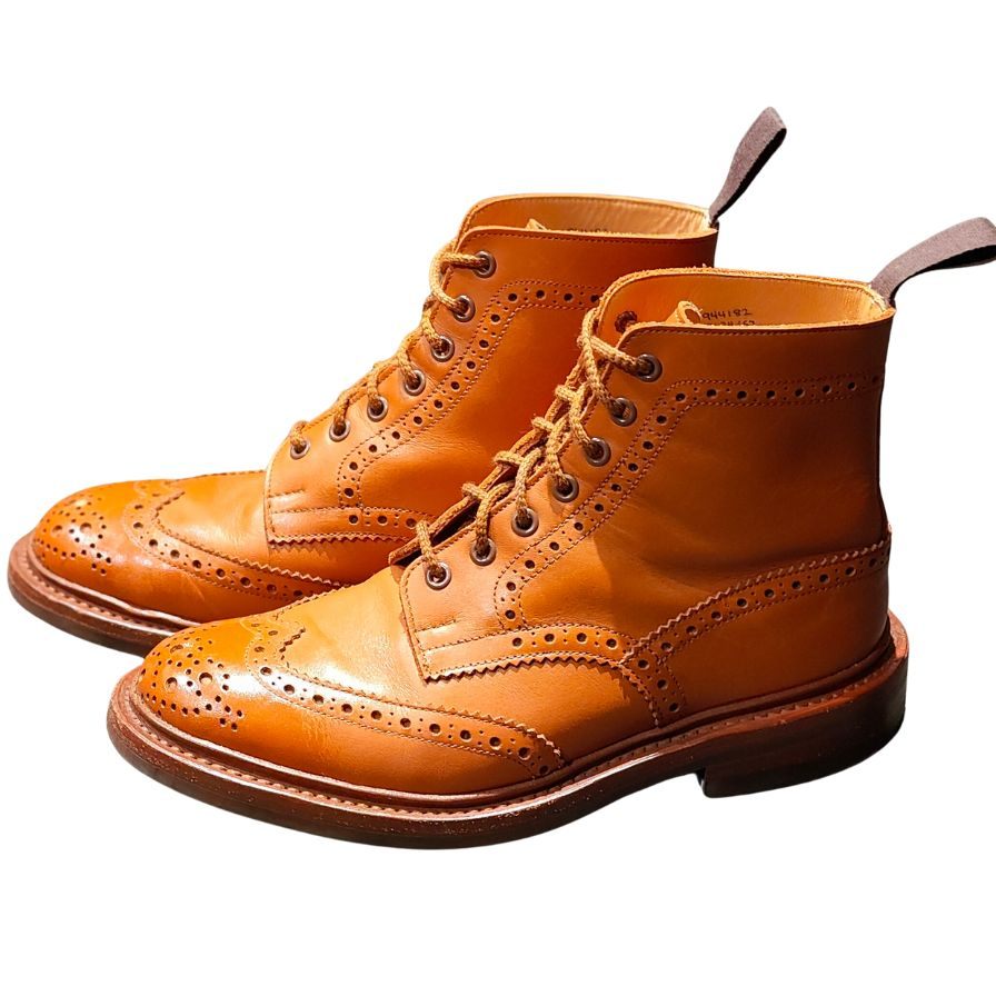 トリッカーズ レザーシューズ カントリーブーツ ストウ M5634 ブラウン メンズ サイズ6.5 Tricker´s STOW ブーツ 約25.0cm【LA】【中古】