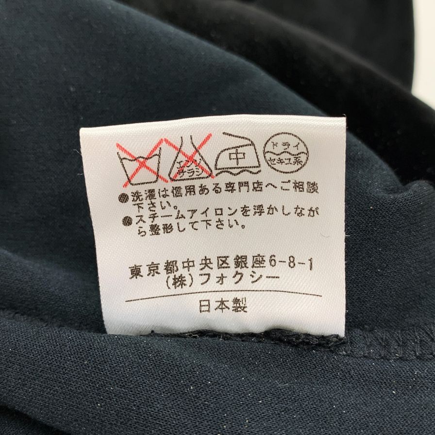 中古◆フォクシーニューヨーク ノースリーブ タイトワンピース  膝下丈 ブラック 40 FOXEY NEWYORK 【AFB27】