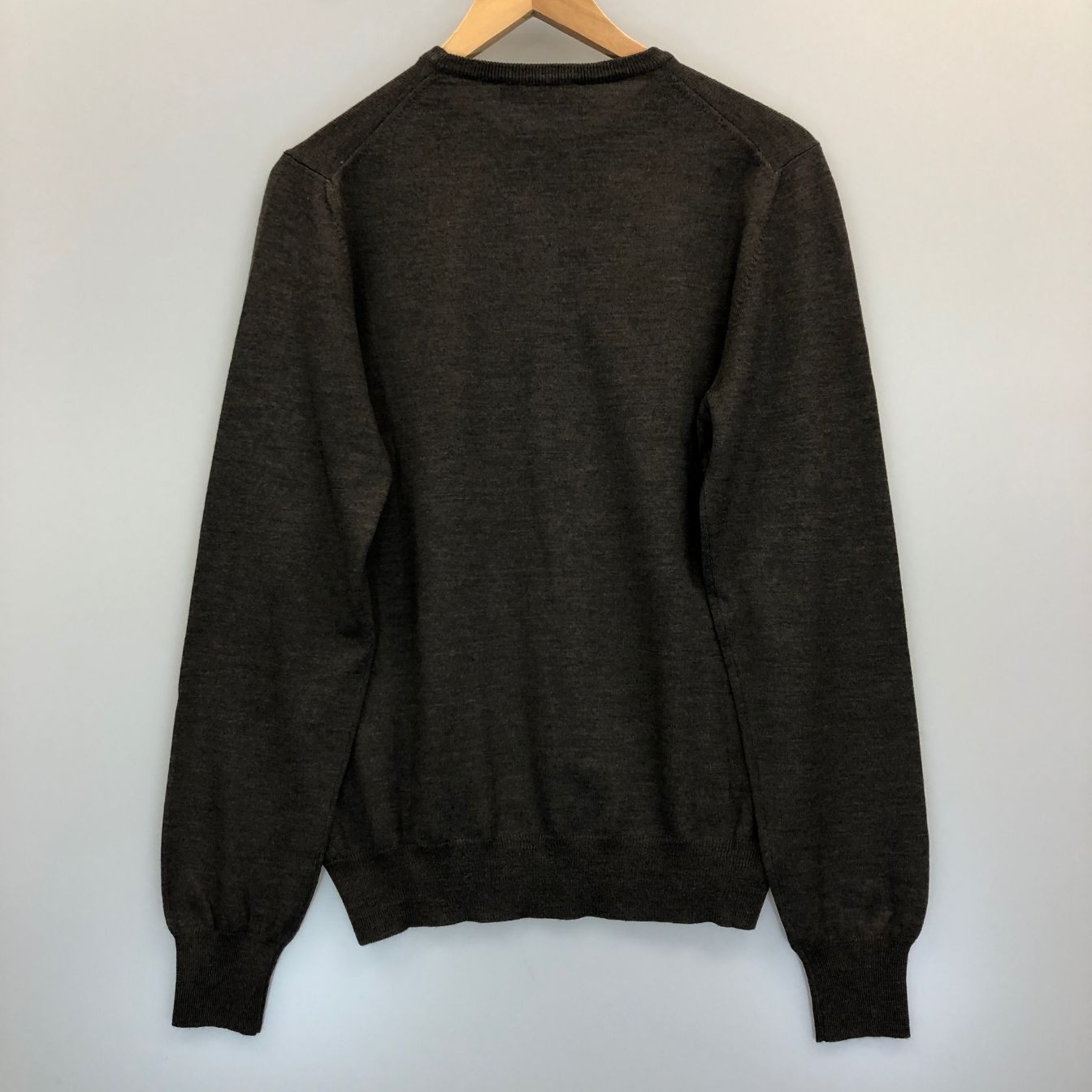 極美品◆グランサッソ クルーネックニット グレー サイズ46 GRAN SASSO 【AFB7】