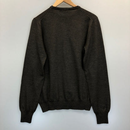 極美品◆グランサッソ クルーネックニット グレー サイズ46 GRAN SASSO 【AFB7】