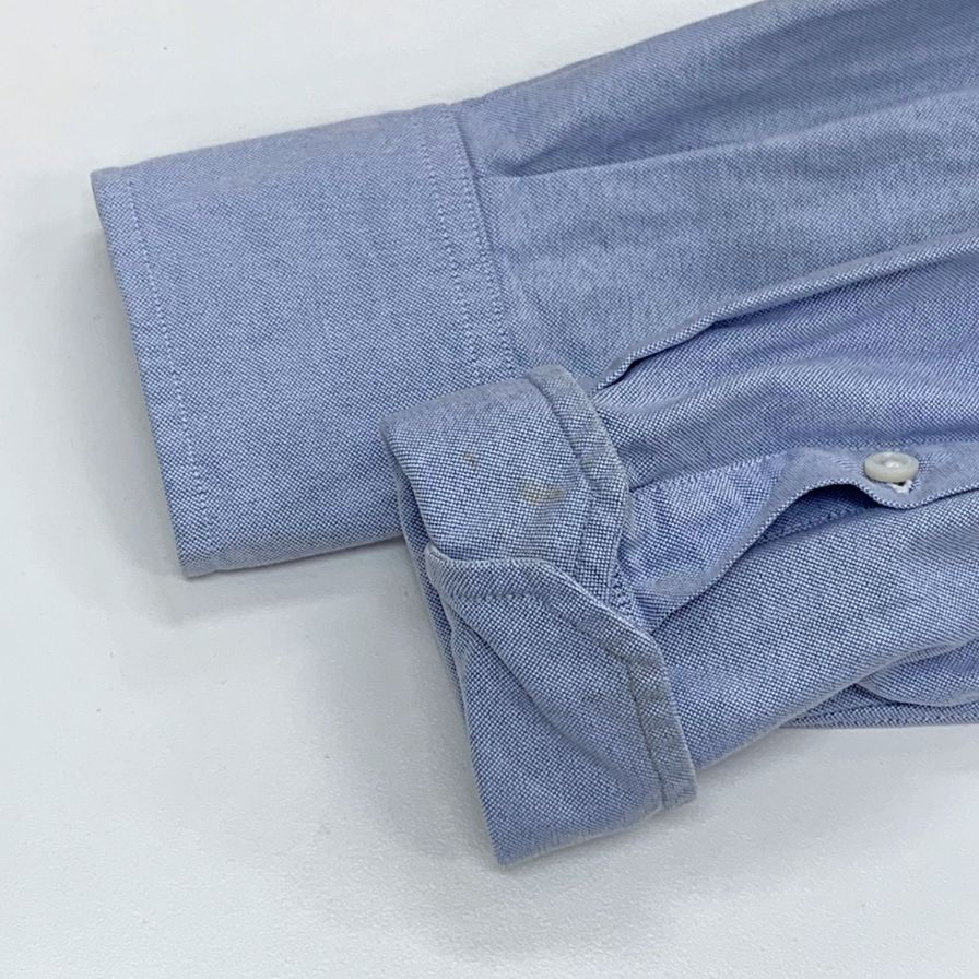 中古◆トムブラウン オックスフォードシャツ 袖プリント ボタンダウン コットン 長袖 L/S ブルー メンズ サイズ1 THOM BROWNE 【AFB9】