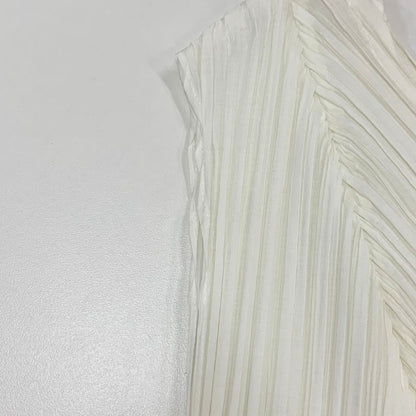 極美品◆プリーツプリーズ イッセイミヤケ アシンメトリー ワンピース  PP01-JT742 レディース サイズ3 ホワイト PLEATS PLEASE ISSEY MIYAKE MADE IN JAPAN 【AFB21】