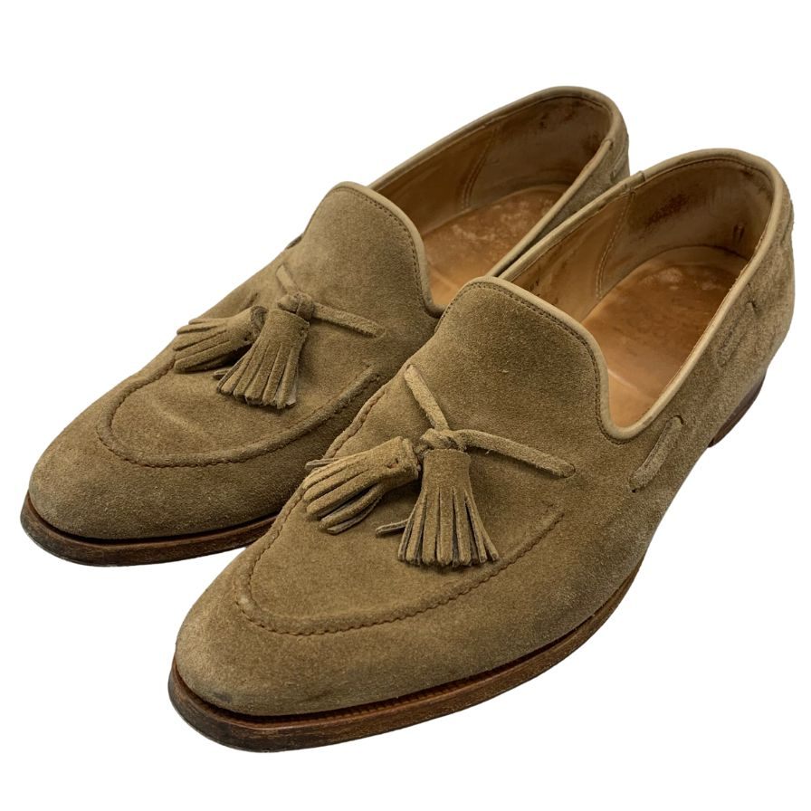 クロケット&ジョーンズ ローファー タッセルローファー ガーンジー スエード ブラウン サイズ7.5 CROCKETT&JONES GUERNSEY 約26.0cm【AFC41】