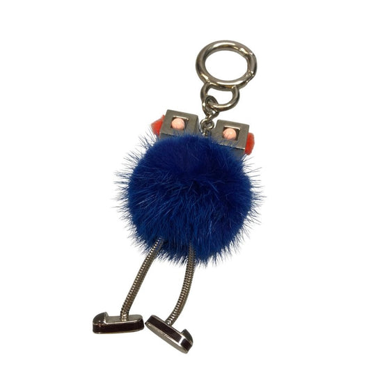フェンディ モンスターチャーム キーホルダー ブルー FENDI【AFI18-3】【中古】