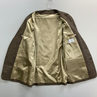 美品◆アダム エ ロペ  オム ハードクロス  ノーカラージャケット セットアップ ブラウン メンズ L ADAM ET ROPE' HOMME 【AFB27】