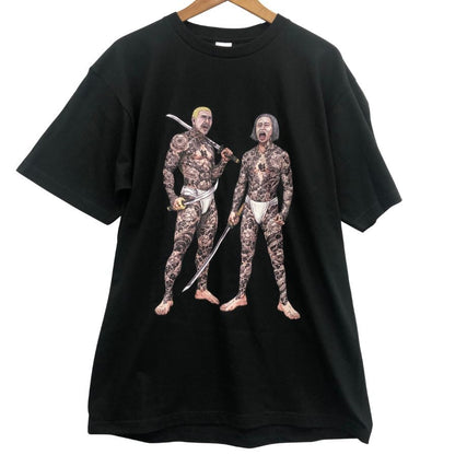 極美品◆魁組 サキガケグミ 半袖Tシャツ ダウンタウン メンズ サイズXL ブラック 【AFB44】