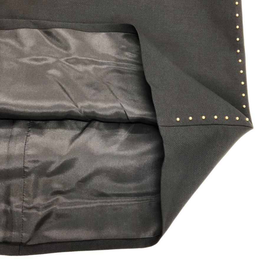 極美品◆ヴァレンティノ ノースリーブ ワンピース ゴールドスタッズ ウール シルク レディース サイズ44 ブラック  VALENTINO 【AFB13】