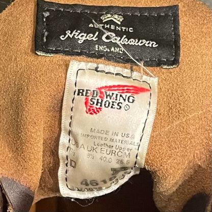 レッドウィング ナイジェルケーボン レザーブーツ 4618 ダークブラウン オイルドヌバック メンズ サイズUS7.5 RED WING Nigel Cabourn ブーツ 約25.5cm【LA】【中古】