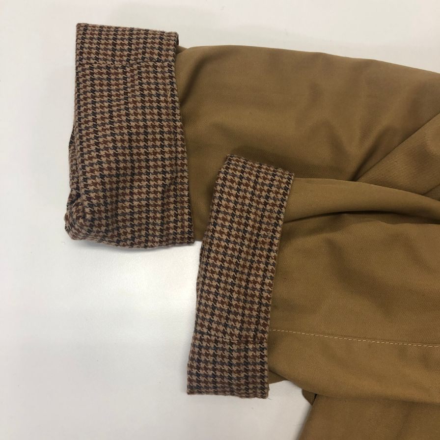 中古◆ノーブランド リバーシブルロングコート ベージュ×千鳥格子 サイズ52 メンズ 【AFB18】
