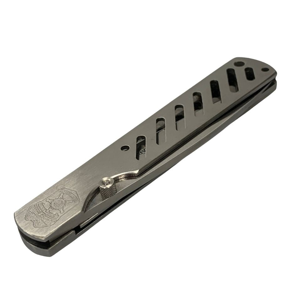 アル マー フォールディングナイフ シークレットサービス シース・シャープナー付き AL MAR【AFI18-3】【中古】