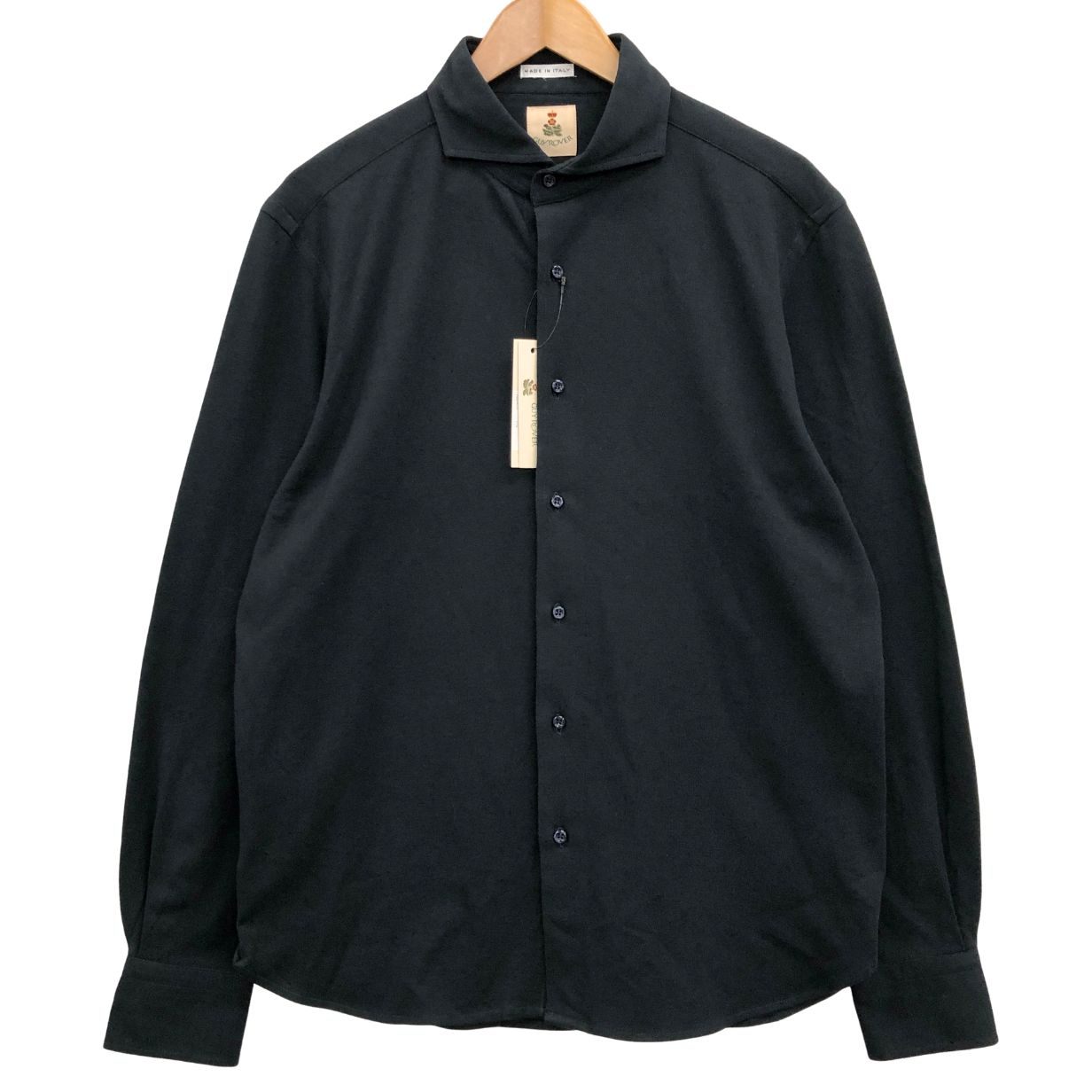 新品同様◆ギ ローバー 長袖 カッタウェイカラー シャツ 鹿の子 PL190 XL ブラック GUY ROVERj 【AFB1】