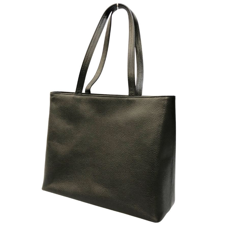 ハッシュタグ トートバッグ グレインレザー ブラック HushTug【AFE4】