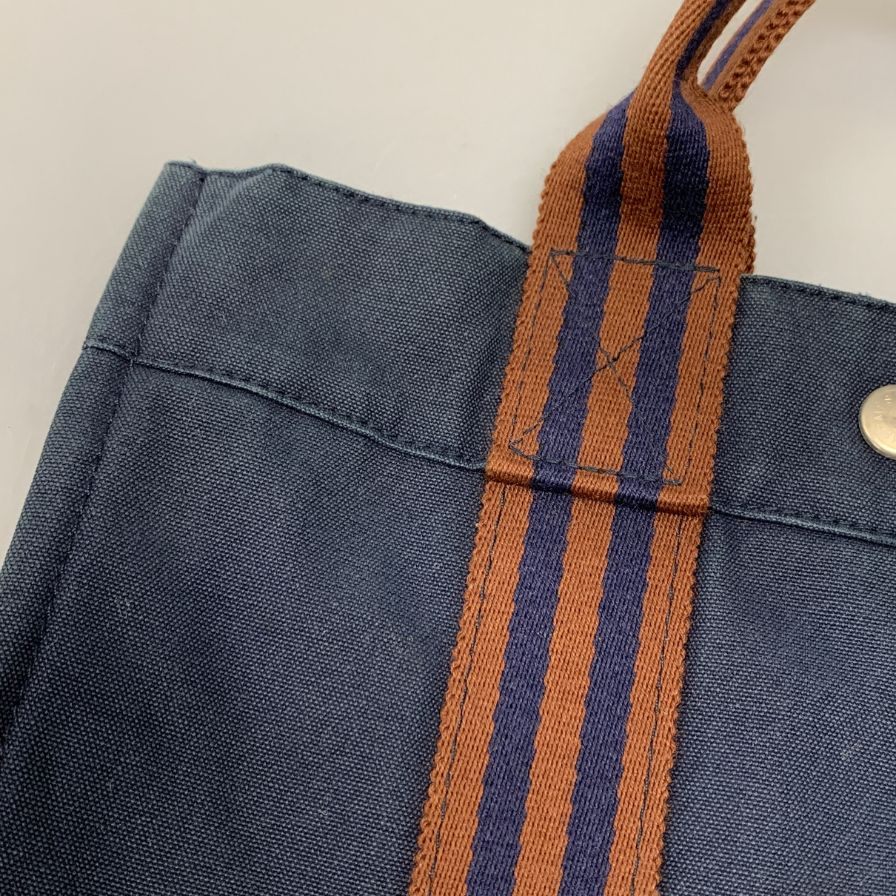 エルメス ハンドバッグ フールトゥー PM キャンバス ハンドバッグ レディース ネイビー HERMES【AFE6】