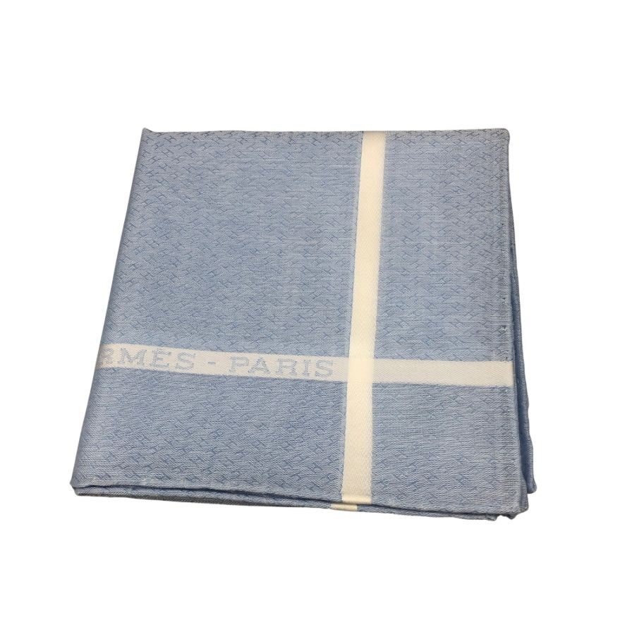 エルメス ハンカチ コットン100% ブルー系 レディース HERMES【AFI14】【中古】