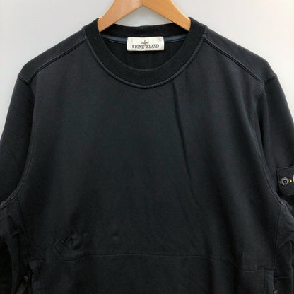 中古◆ストーンアイランド Tシャツ ロング ロンT ワンポイント クルーネック ブラック サイズM メンズ STONE ISLAND 【AFB34】