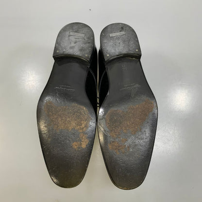 サルバトーレフェラガモ  レザーシューズ プレーントゥ エナメル ブラック サイズ 7.5EE SalvatoreFerragamo 約25.5cm【AFC42】