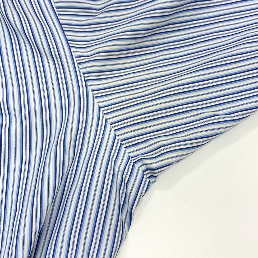 中古◆ラルフローレン 90S ストライプシャツ ブルー系 メンズ サイズL RALPH LAUREN 【AFB10】