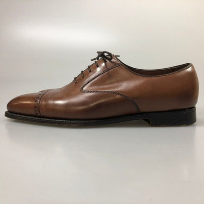 エドワードグリーン レザーシューズ パンチドキャップトゥ ハイス メンズ ブラウン サイズUK8D 808ラスト EDWARD GREEN HYTHE ビジネスシューズ 約26.5cm【LA】【中古】