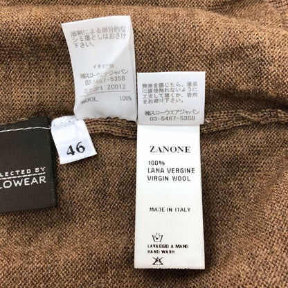 極美品◆ザノーネ カーディガン ブラウン ヴァージンウール メンズ サイズ46 ZANONE 【AFB42】