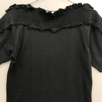 極美品◆シーバイクロエ 半袖Tシャツ フリル ブラック レディース サイズXS See By Chloe 【AFB46】