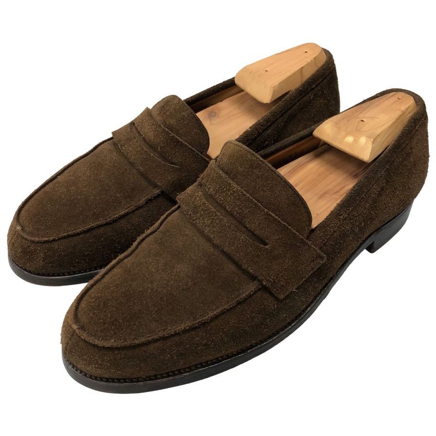 ジョンロブ キャンパス 315 スウェード メンズサイズ 7E ブラウン JOHN LOBB ローファー 約25.5cm【LA】【中古】