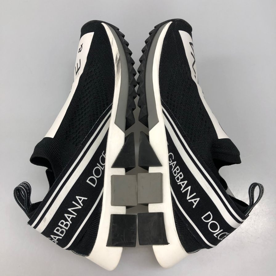 ドルチェアンドガッバーナ ローカットスニーカー ソレント ロゴ ニット スリッポン ブラック メンズ サイズ40.5 DOLCE&GABBANA 約25.5cm【AFD5】